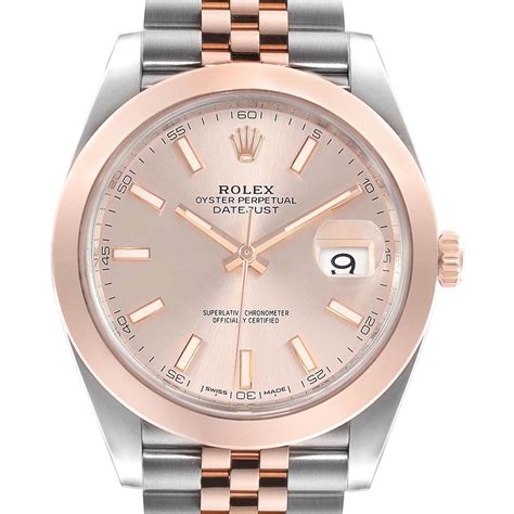 rolex datejust 41 rose gold and steel